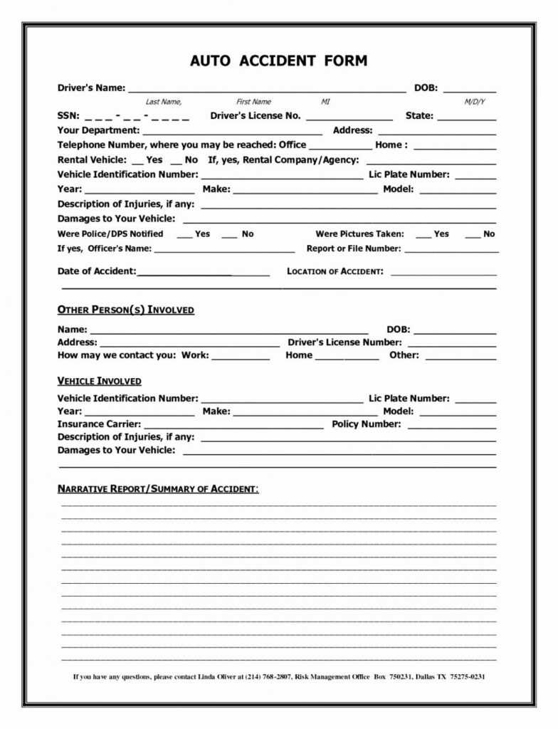 Accident Report Form Template Uk Sample Design Templates