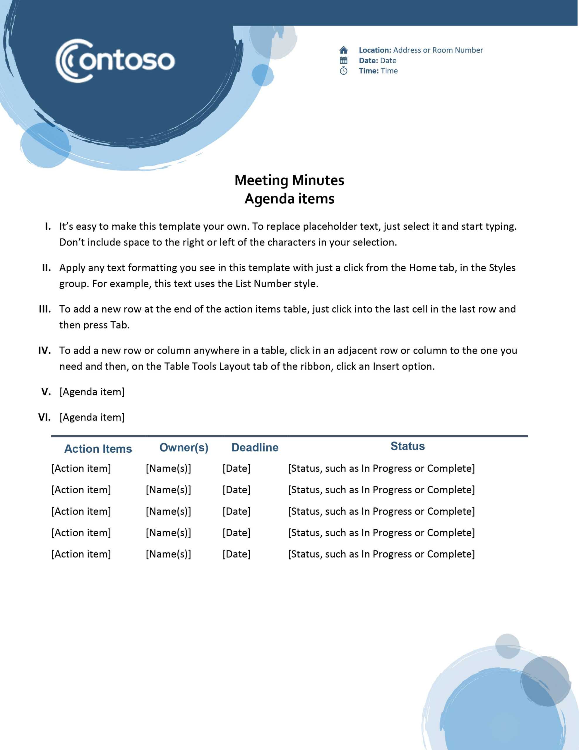 10 Minutes Of Meeting Templates In Word | Business Letter Pertaining To Corporate Minutes Template Word