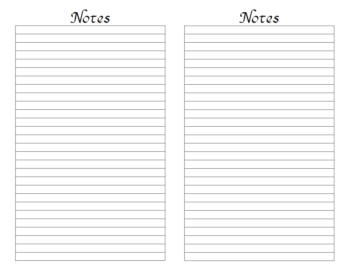 10 Notes – Pdf Printable Note Paper Templates In Note Taking Template Word