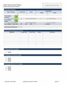 10 Project Progress Reports Templates | Business Letter regarding Executive Summary Project Status Report Template