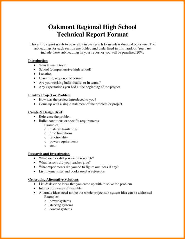 Template For Technical Report Sample Design Templates