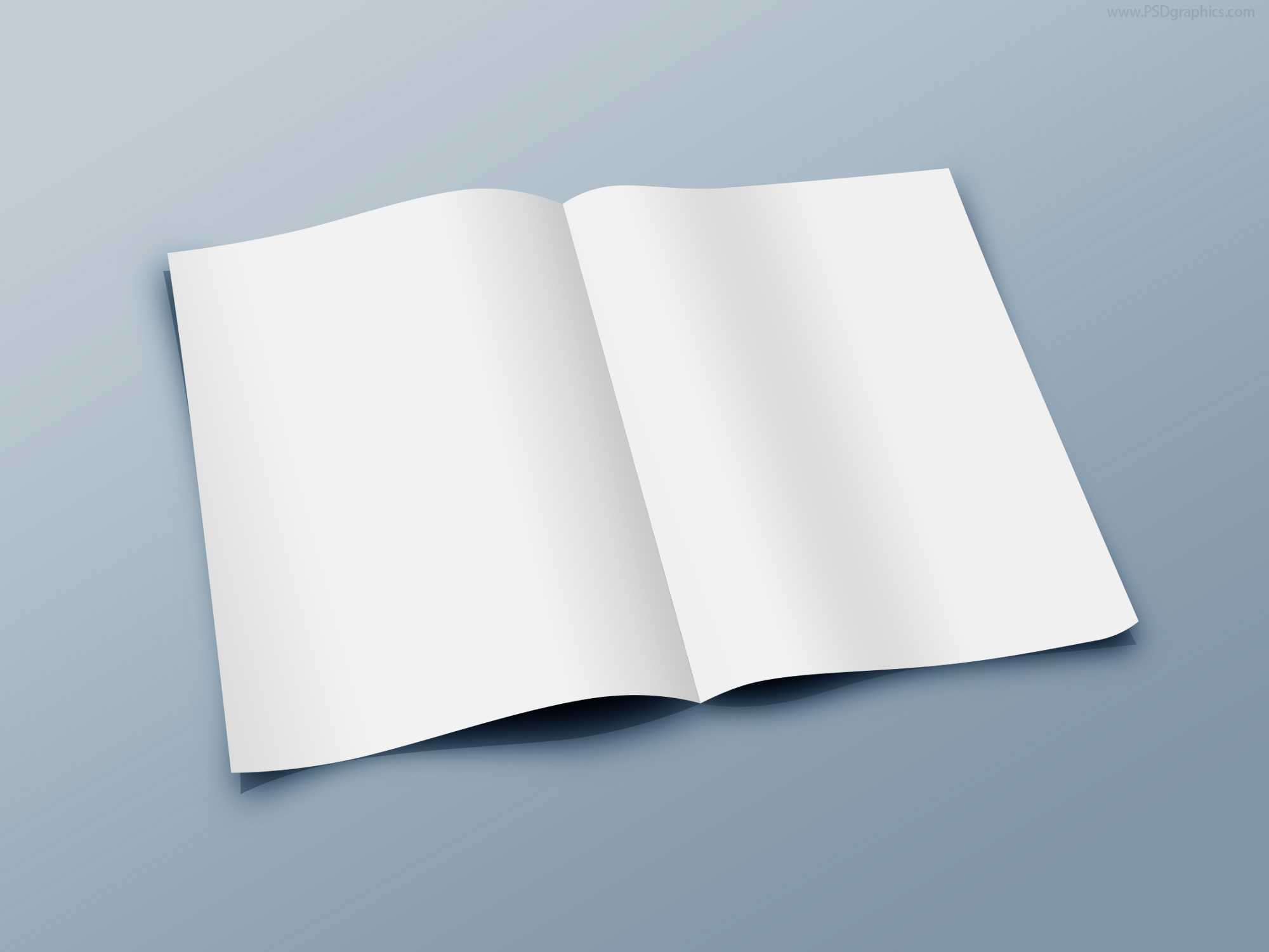 13D Open Blank Book Psd Template | Wiring Library Inside Blank Magazine Template Psd