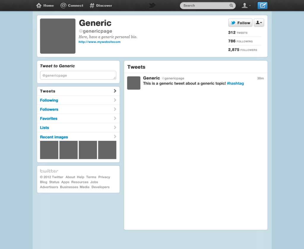 Blank Twitter Profile Template Sample Design Templates