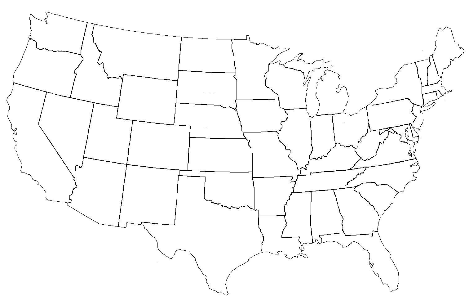14 Usa Map Outline Template Images – United States Outline Within Blank Template Of The United States