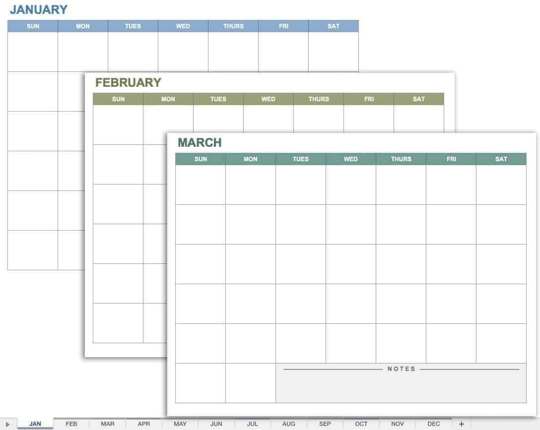 15 Free Monthly Calendar Templates | Smartsheet Regarding Blank One Month Calendar Template