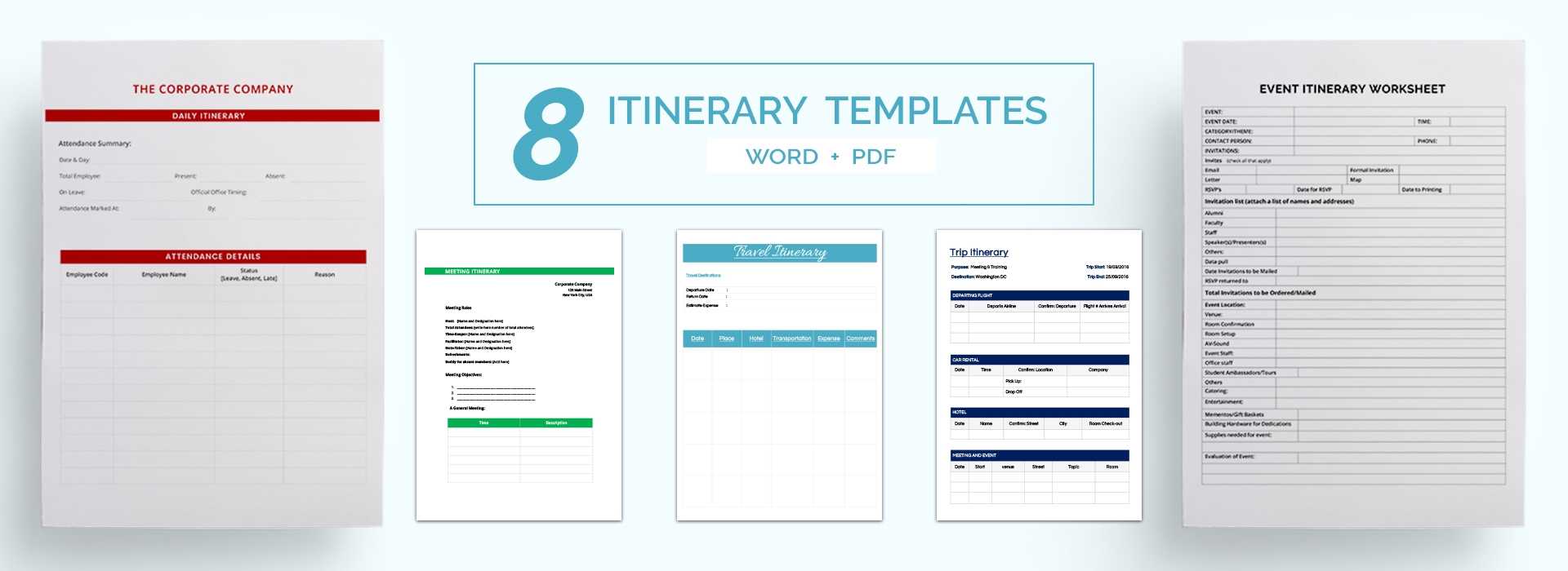16+ Free Itinerary Templates – Travel, Wedding, Vacation In Blank Trip Itinerary Template