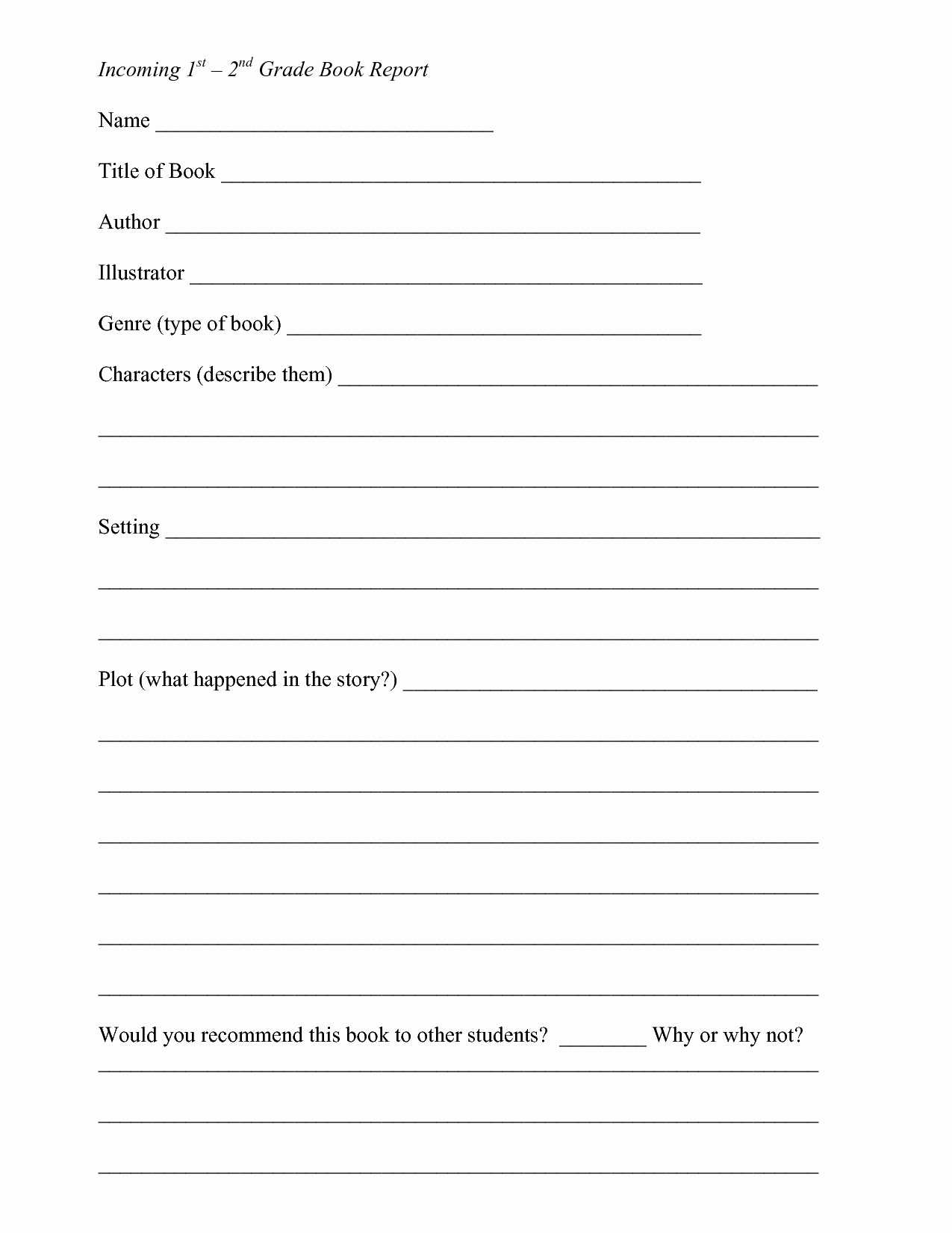 1St Grade Book Report Worksheets | Printable Worksheets And Inside 1St Grade Book Report Template