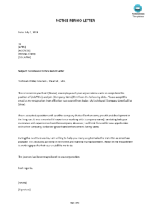 2 Weeks Notice Period Letter Template Word Format in 2 Weeks Notice Template Word
