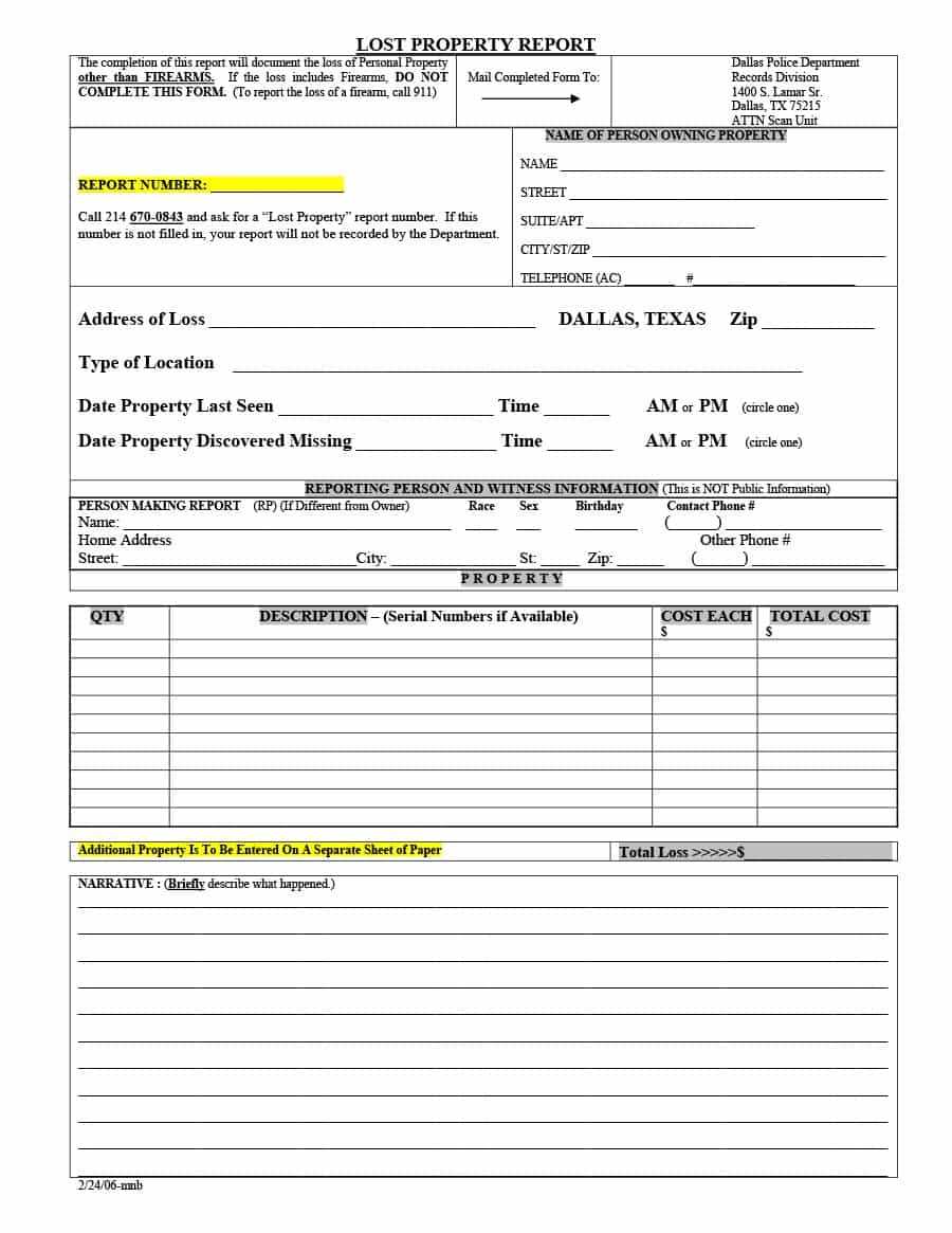 20+ Police Report Template & Examples [Fake / Real] ᐅ With Police Report Template Pdf