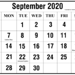 2020 Blank September Printable Calendar Template [Pdf Throughout Blank Table Of Contents Template Pdf