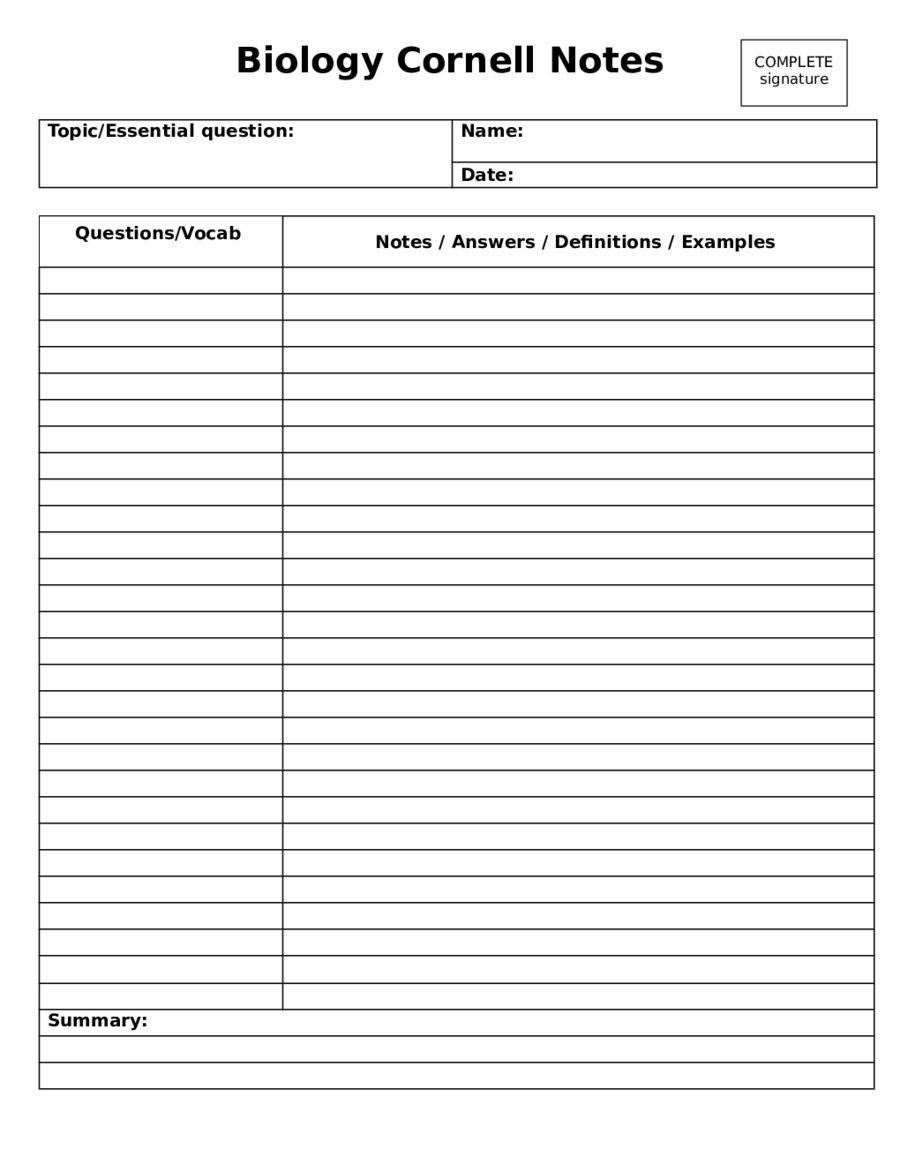 2020 Cornell Notes Template – Fillable, Printable Pdf Pertaining To Cornell Note Template Word