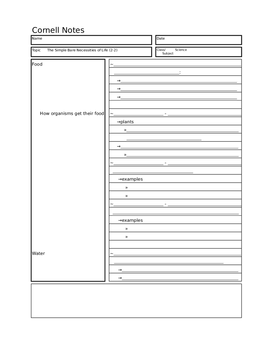 2020 Cornell Notes Template – Fillable, Printable Pdf With Note Taking Template Word