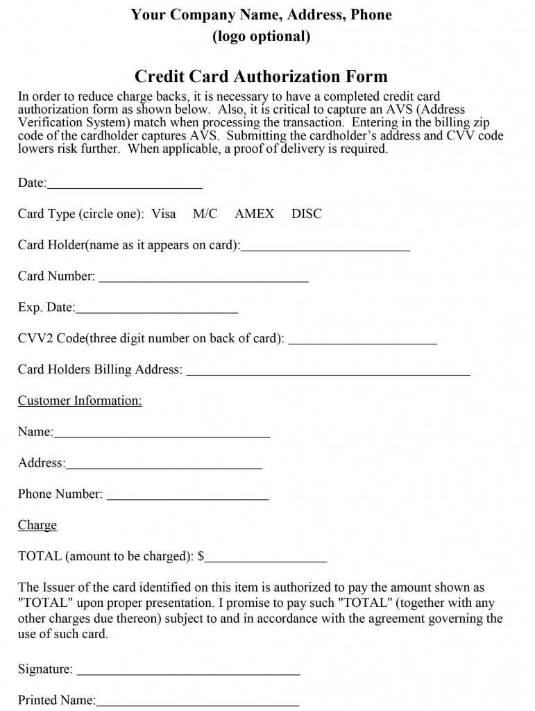 23+ Credit Card Authorization Form Template Pdf Fillable 2020!! Inside Credit Card Authorization Form Template Word