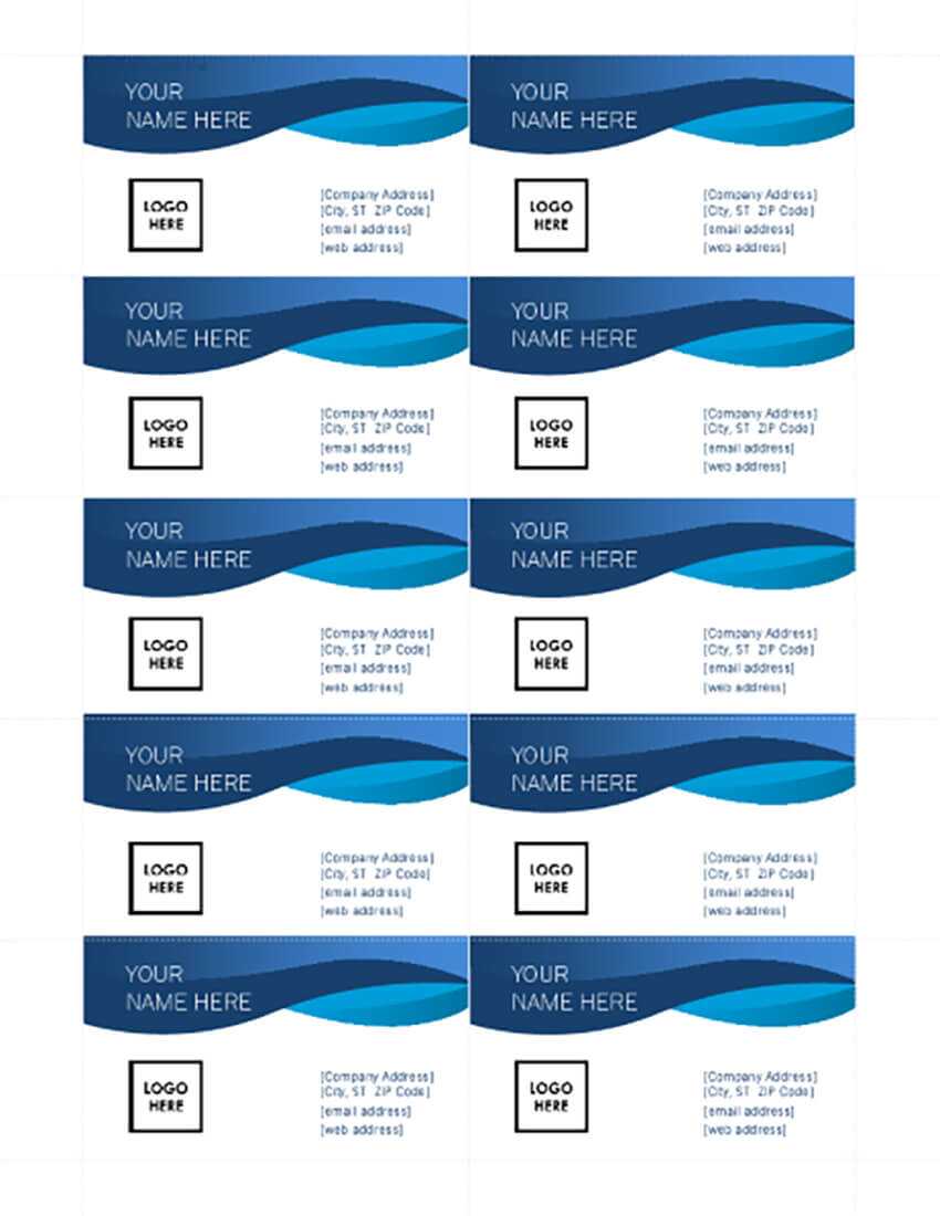 25+ Free Microsoft Word Business Card Templates (Printable Regarding Blank Business Card Template For Word
