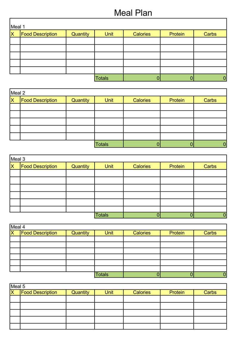 25+ Free Weekly/daily Meal Plan Templates (For Excel And Word) Intended For Meal Plan Template Word