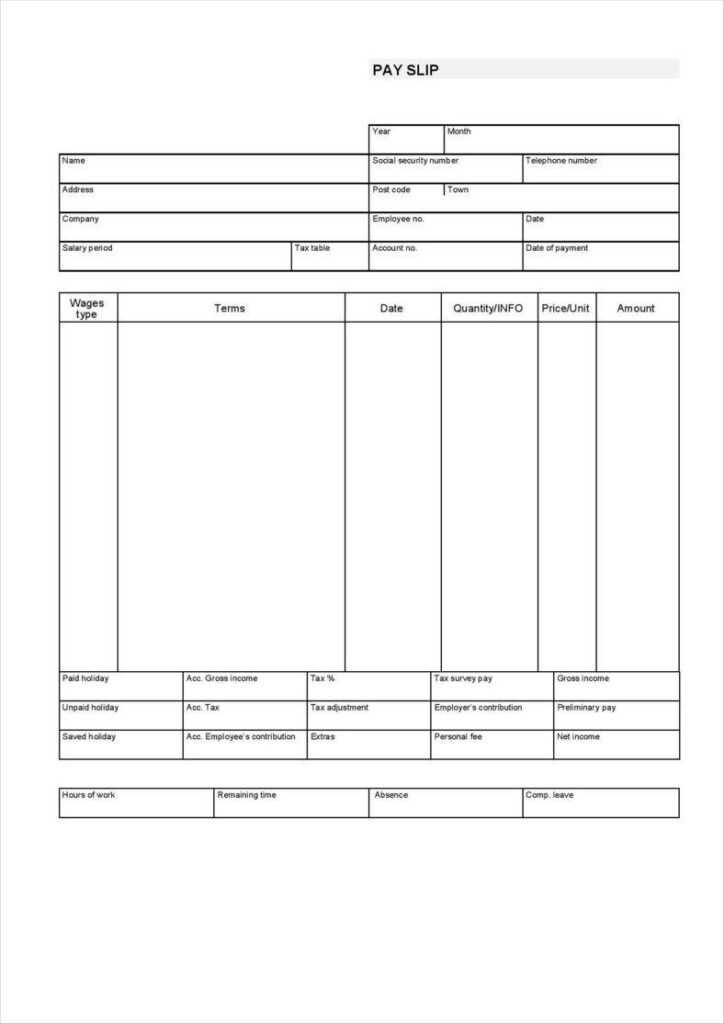 Pay Stub Template Word Document