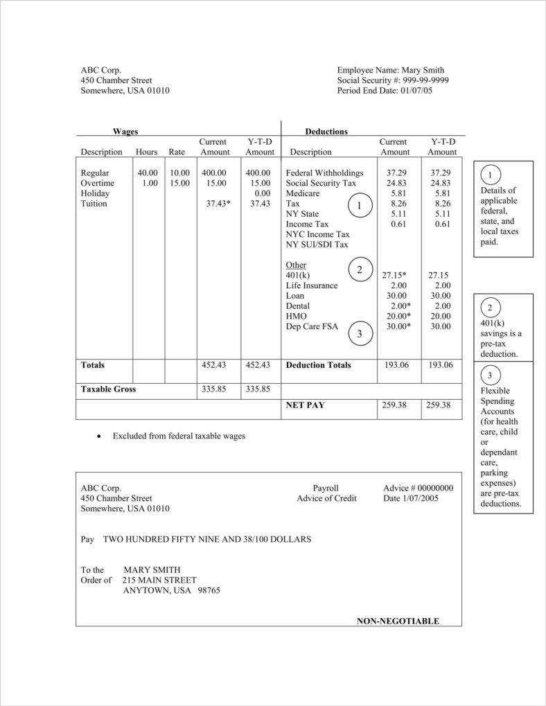 27+ Free Pay Stub Templates – Pdf, Doc, Xls Format Download With Free Pay Stub Template Word