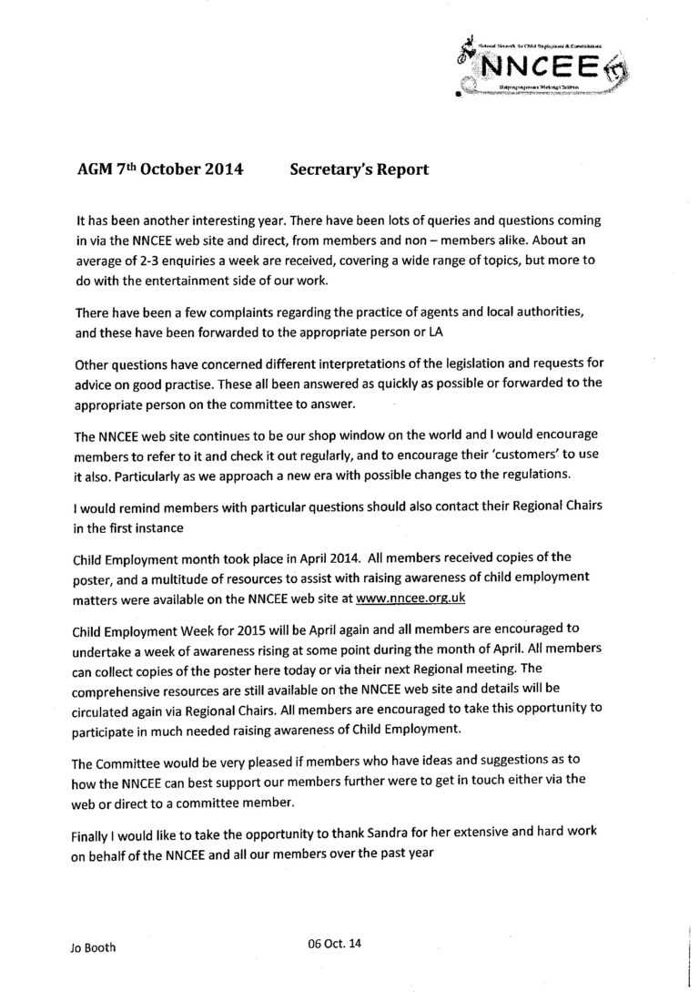 Treasurer's Report Agm Template