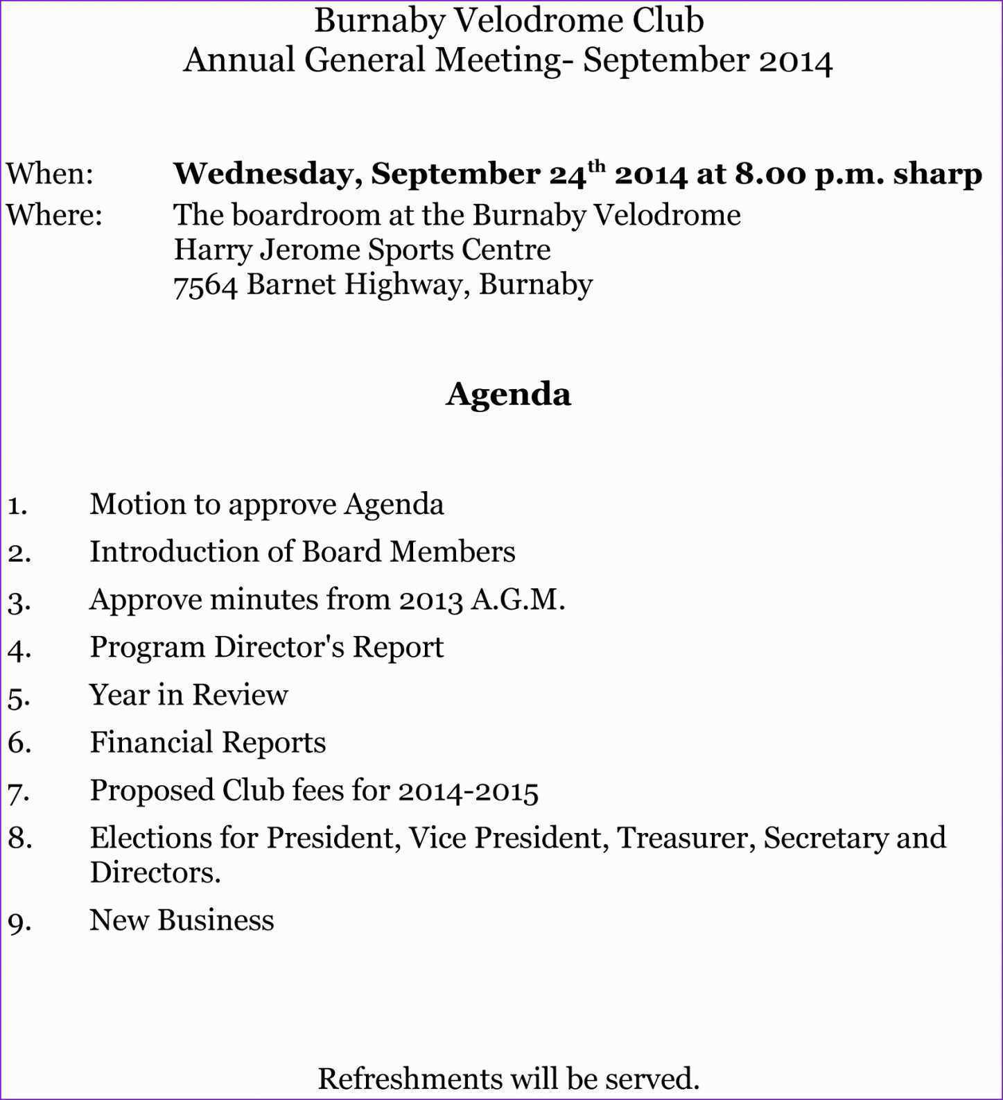 34 The Best Club Agm Agenda Template For Ms Word With Club Regarding Treasurer's Report Agm Template