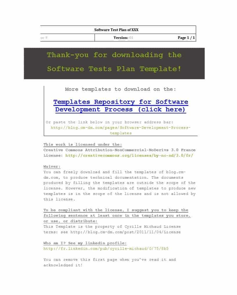 35 Software Test Plan Templates & Examples ᐅ Templatelab Pertaining To Software Test Plan Template Word