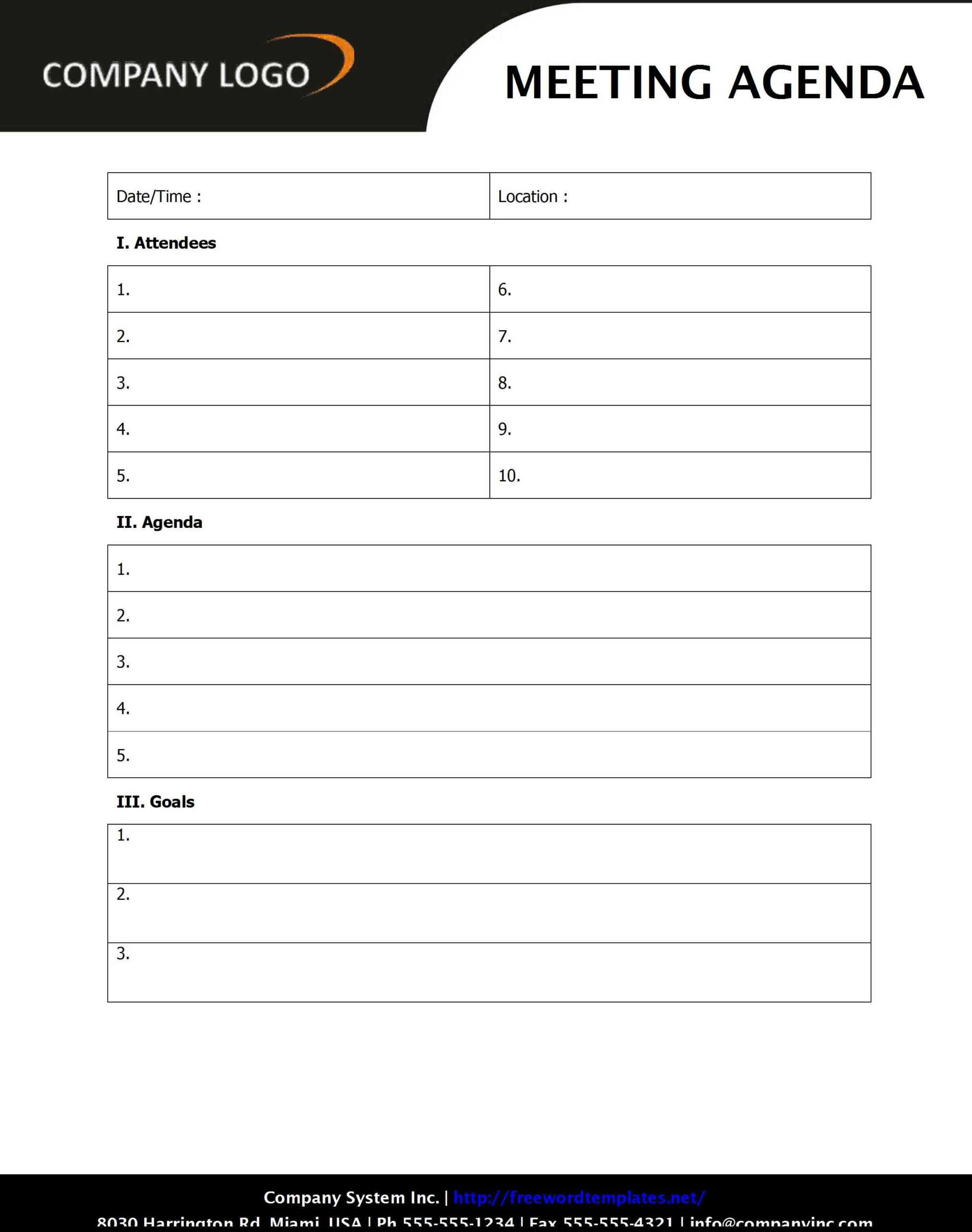 37 Printable Conference Agenda Template Word Templates Pertaining To Free Meeting Agenda Templates For Word