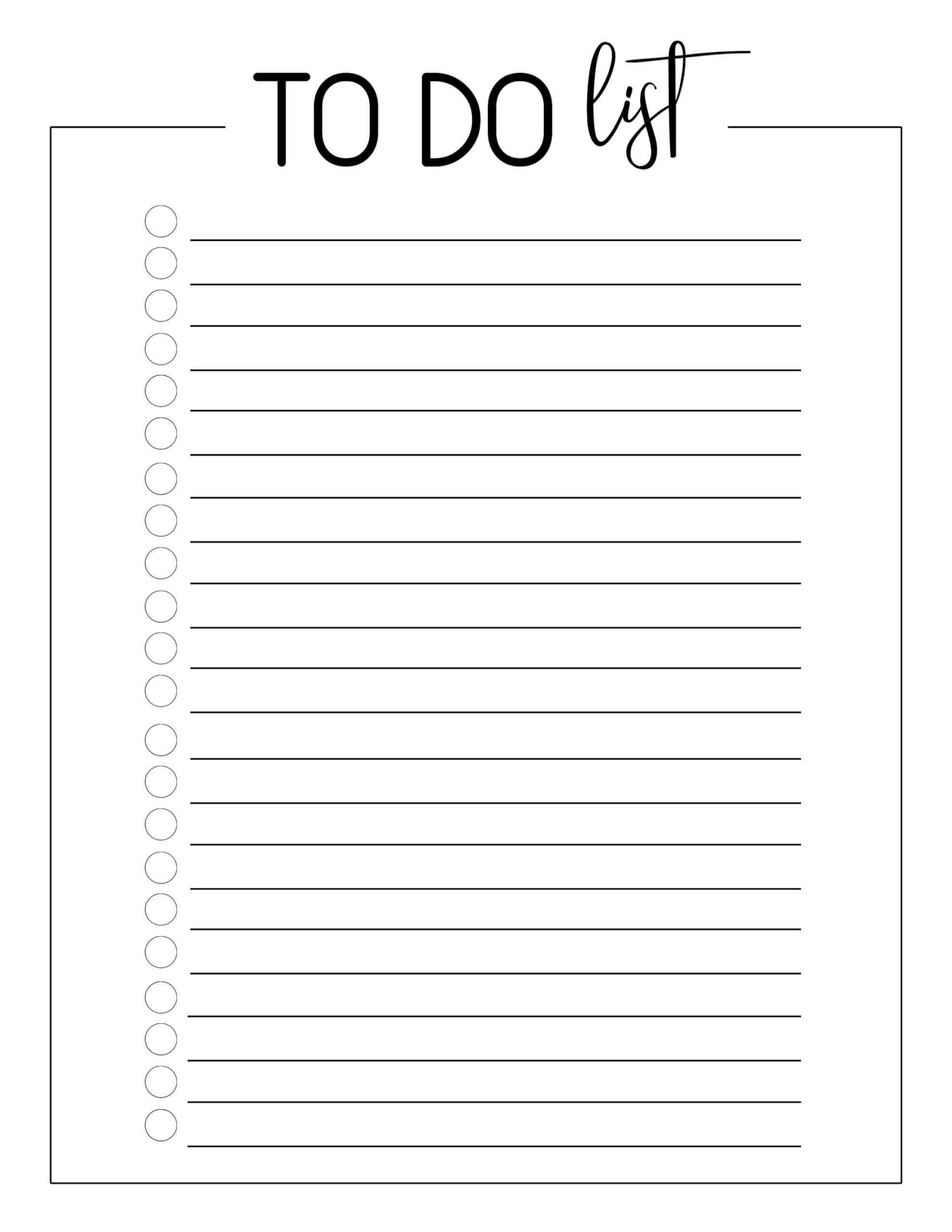 3Cf515 Blank Checklist Templates | Wiring Library With Regard To Blank To Do List Template
