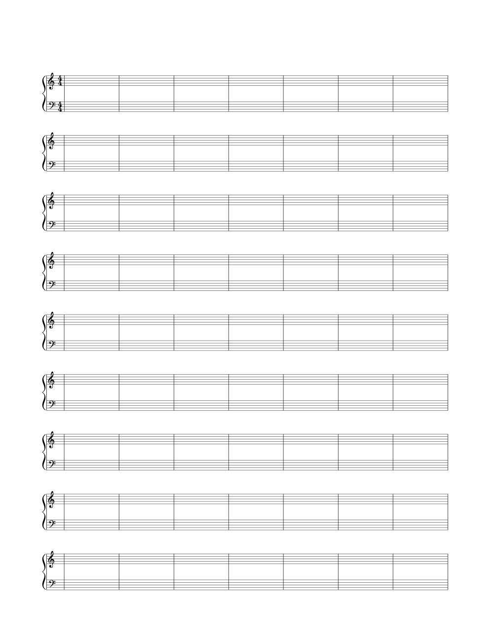4/4 Time Signature Double Bar Blank Sheet Music | Woo! Jr Inside Blank Sheet Music Template For Word