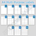 4 Labels Per Sheet Template And Printable White Sticky With Regard To 8 Labels Per Sheet Template Word