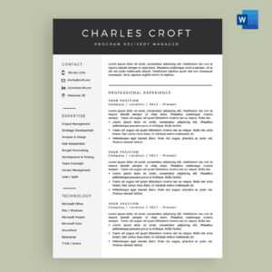 4-Page Resume / Cv Template Package For Microsoft™ Word - The 'charlie' pertaining to How To Get A Resume Template On Word