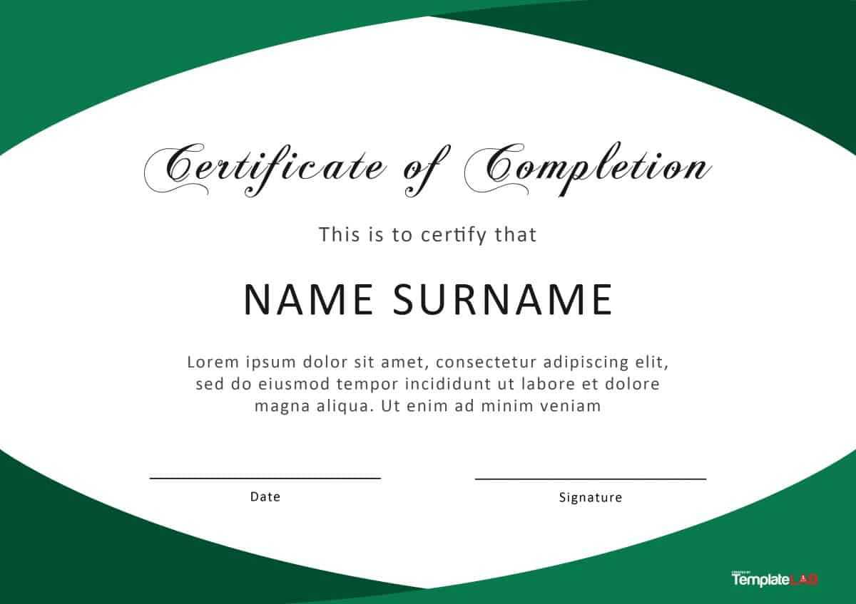 40 Fantastic Certificate Of Completion Templates [Word With Certificate Templates For Word Free Downloads