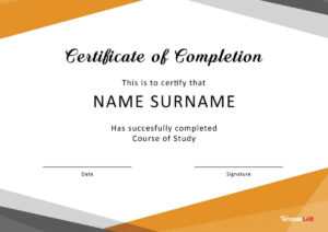 40 Fantastic Certificate Of Completion Templates [Word within Blank Certificate Of Achievement Template