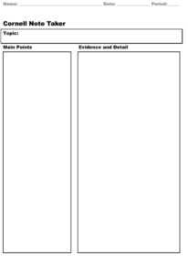 40 Free Cornell Note Templates (With Cornell Note Taking within Cornell Note Template Word