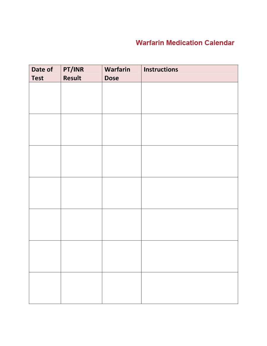 40 Great Medication Schedule Templates (+Medication Calendars) Intended For Blank Medication List Templates