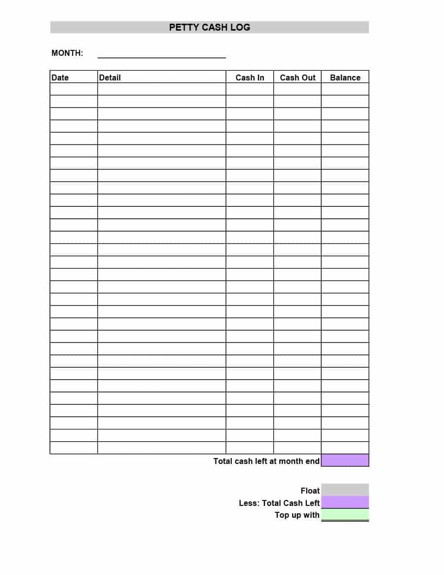 40 Petty Cash Log Templates & Forms [Excel, Pdf, Word] ᐅ Regarding End Of Day Cash Register Report Template