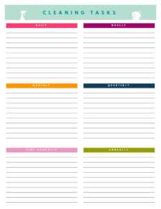 40 Printable House Cleaning Checklist Templates ᐅ Templatelab for Blank Cleaning Schedule Template