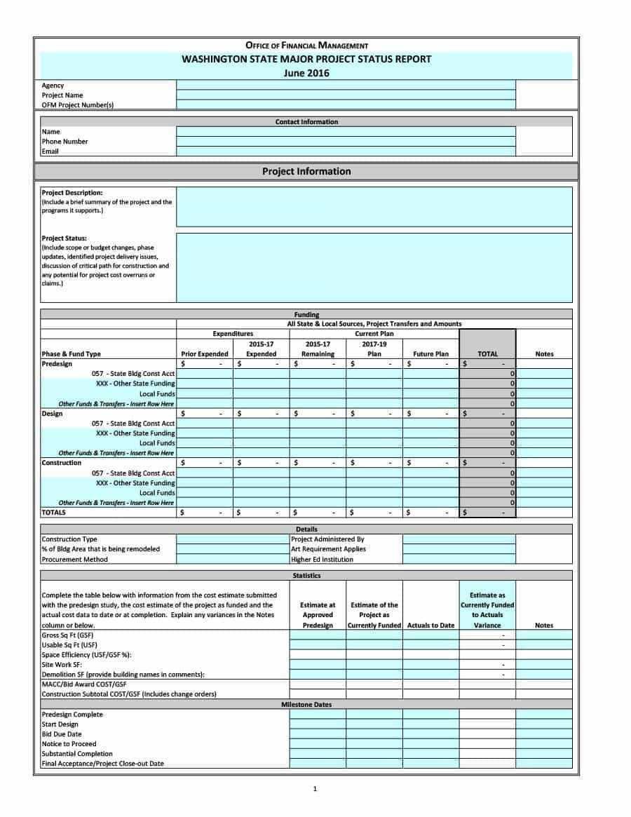 40+ Project Status Report Templates [Word, Excel, Ppt] ᐅ Pertaining To Job Progress Report Template