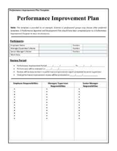 43 Free Performance Improvement Plan Templates &amp; Examples throughout Performance Improvement Plan Template Word