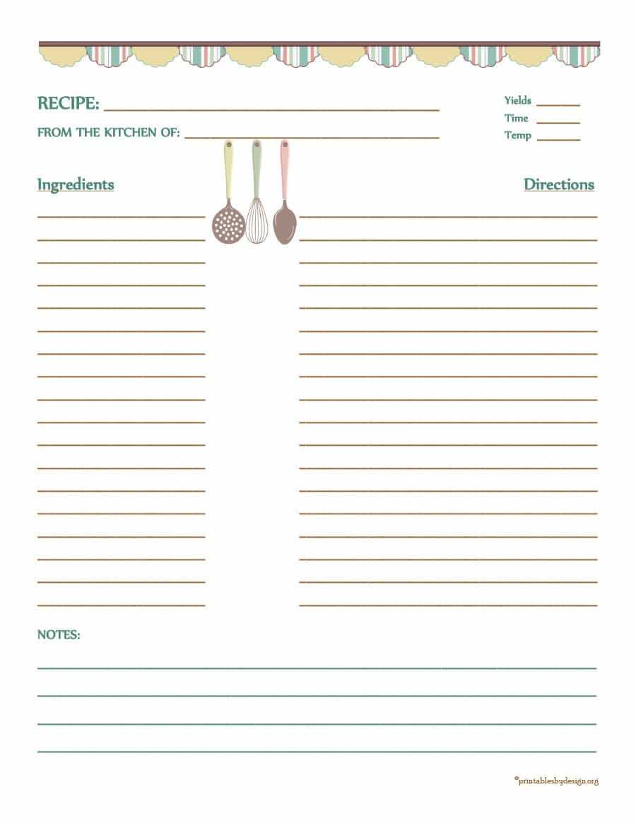 44 Perfect Cookbook Templates [+Recipe Book & Recipe Cards] For Full Page Recipe Template For Word