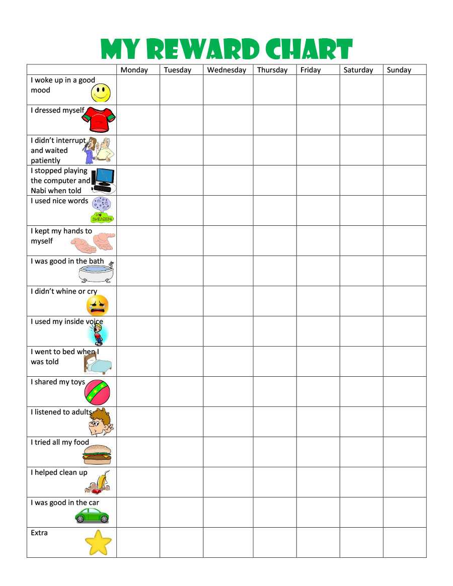 44 Printable Reward Charts For Kids (Pdf, Excel & Word) Intended For Reward Chart Template Word