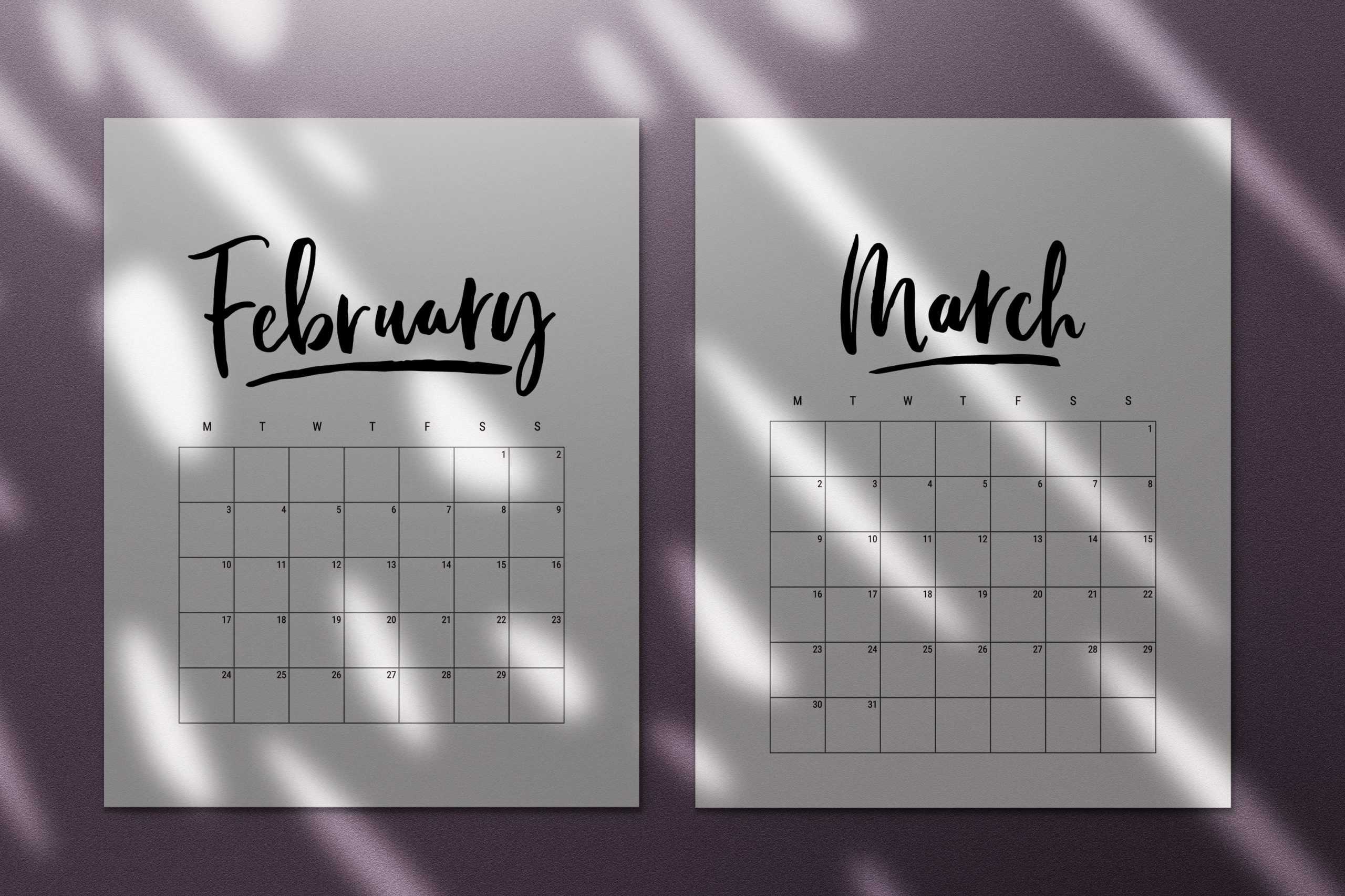 45 Best Printable Calendars 2020 (Both Free And Premium) For Blank Word Wall Template Free