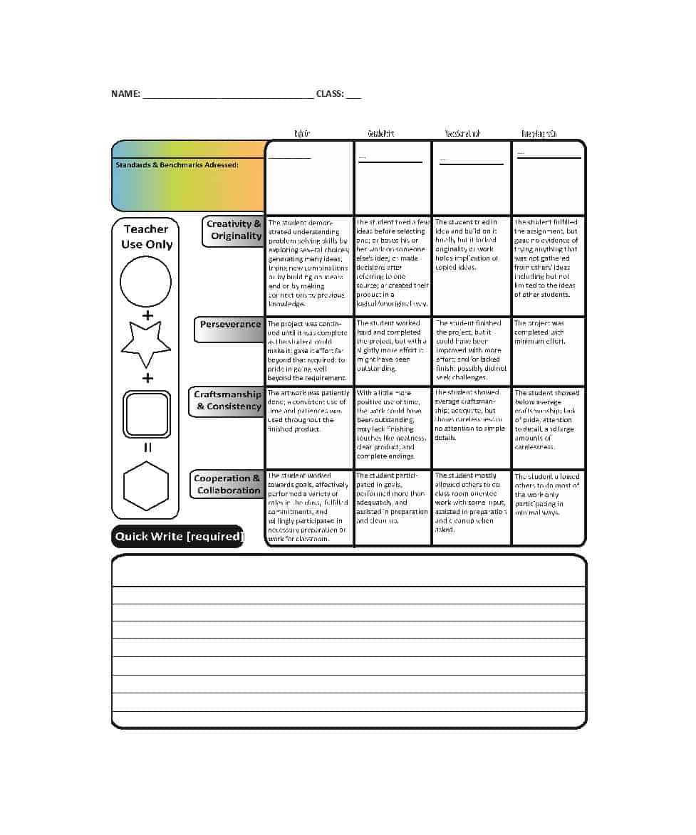 46 Editable Rubric Templates (Word Format) ᐅ Templatelab Inside Blank Scheme Of Work Template