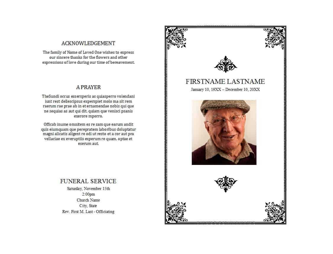 47 Free Funeral Program Templates (In Word Format) ᐅ With Regard To Free Obituary Template For Microsoft Word