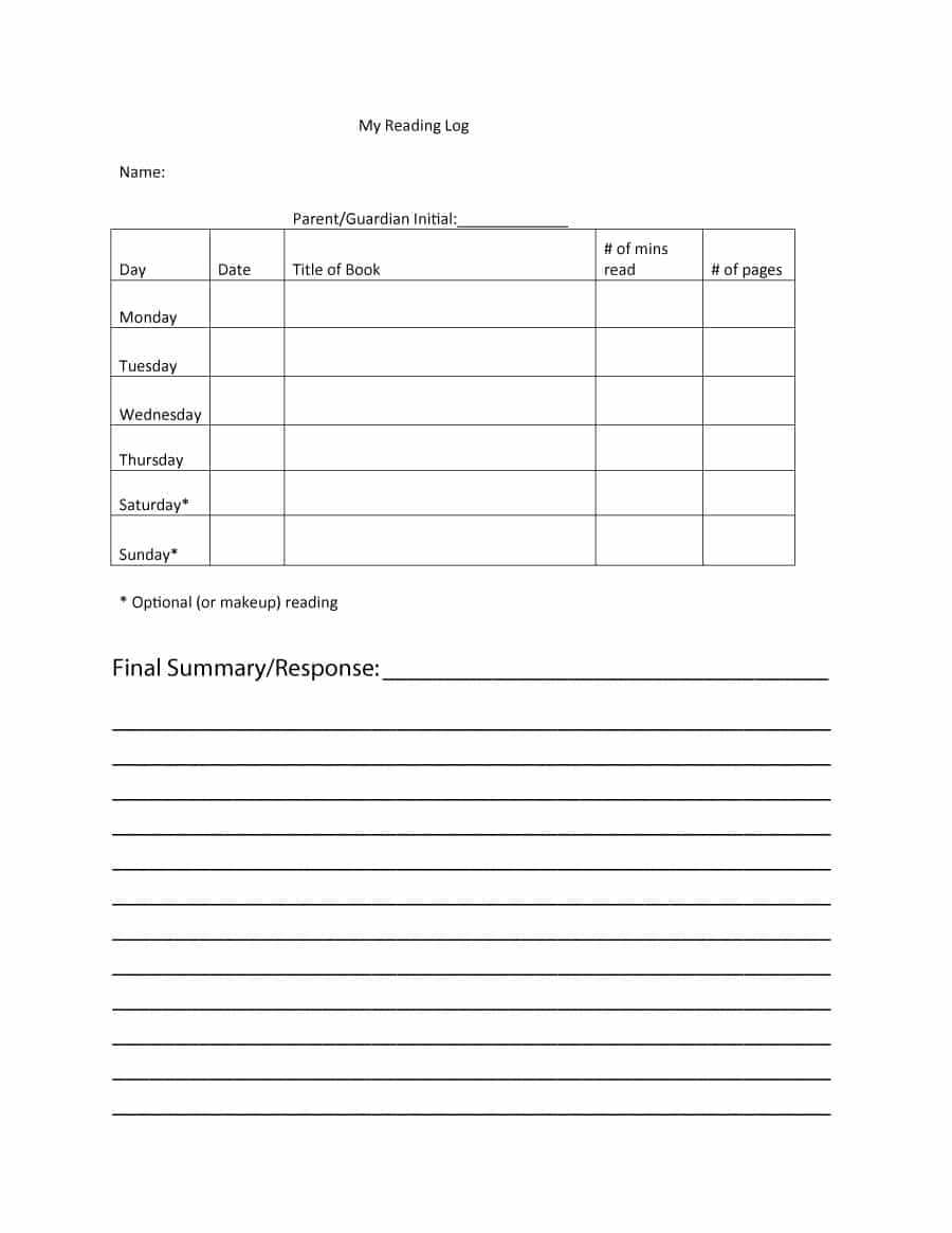 47 Printable Reading Log Templates For Kids, Middle School With Regard To Book Report Template Grade 1