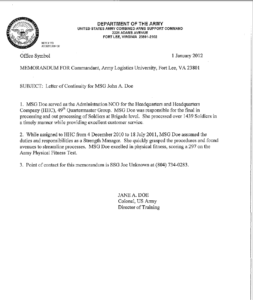 5+ Army Memorandum Templates - Word Excel Templates in Army Memorandum Template Word