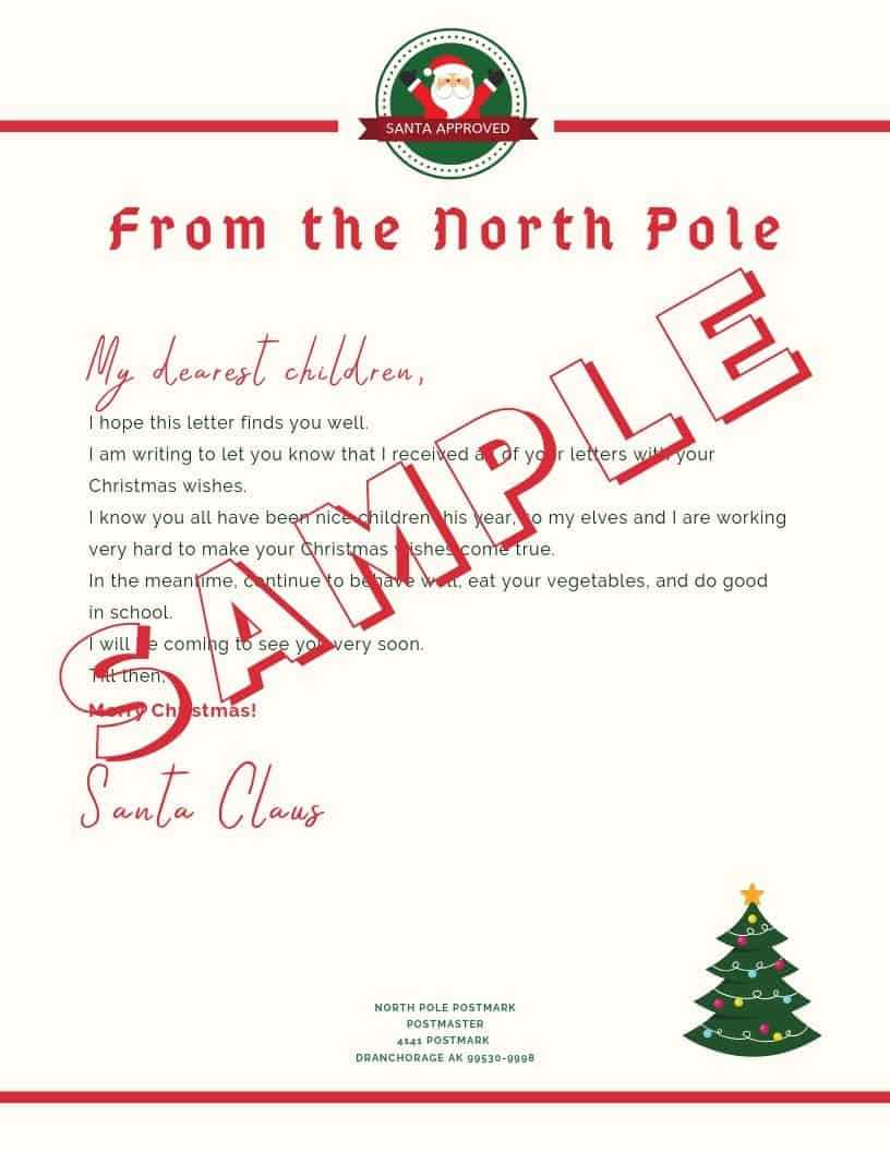 5 Letter To Santa Template Printables (Downloadable Pdf) With Letter From Santa Template Word