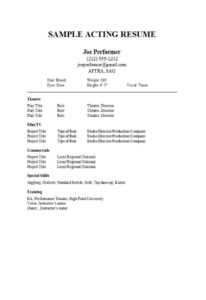 50 Free Acting Resume Templates (Word &amp; Google Docs) ᐅ with Theatrical Resume Template Word
