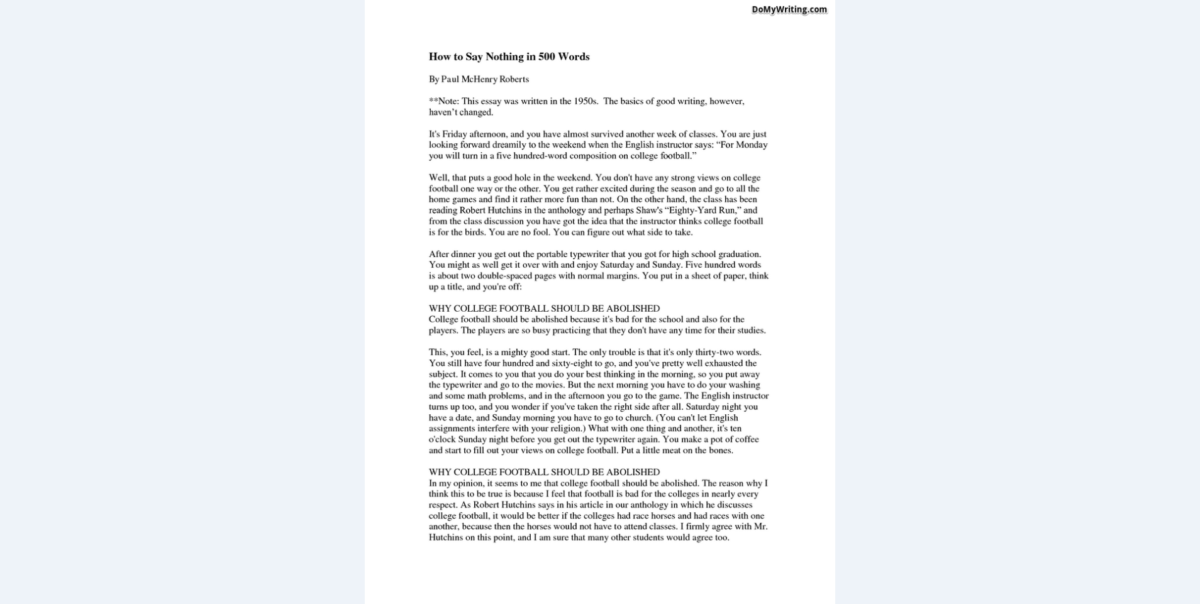 500 Word Essay Template - Sample Design Templates