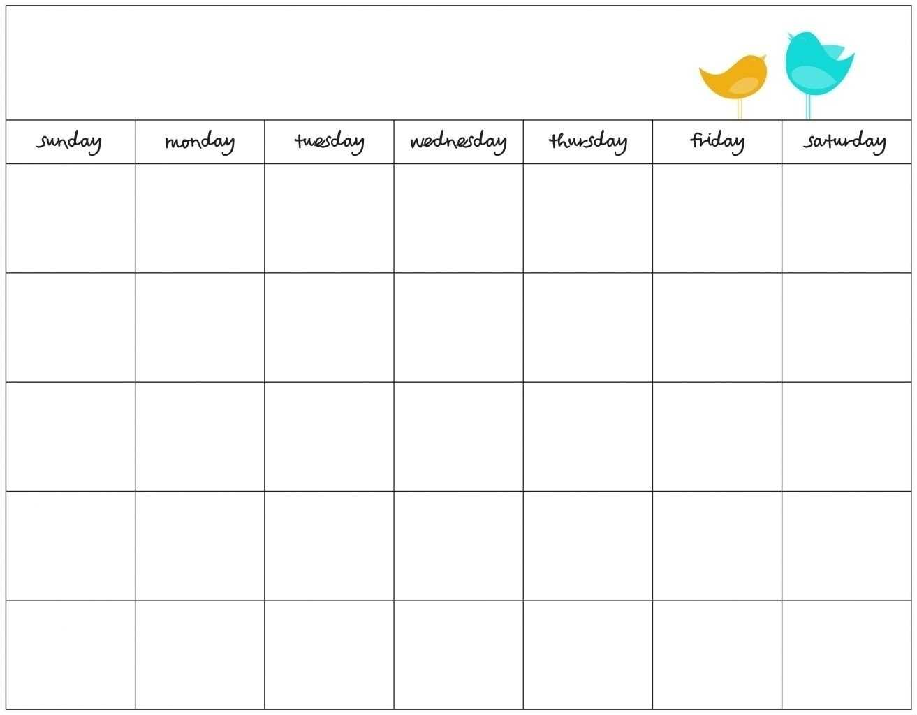 7 Day Week Calendar Template | Free Calendar Template Example Regarding Printable Blank Daily Schedule Template