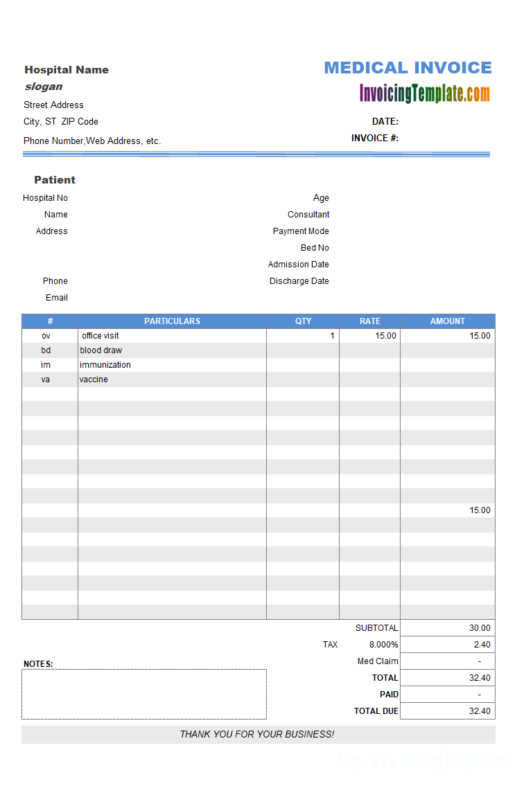 737Cb Cash Invoice Sample Report Templates Format Doc With Medical Report Template Doc