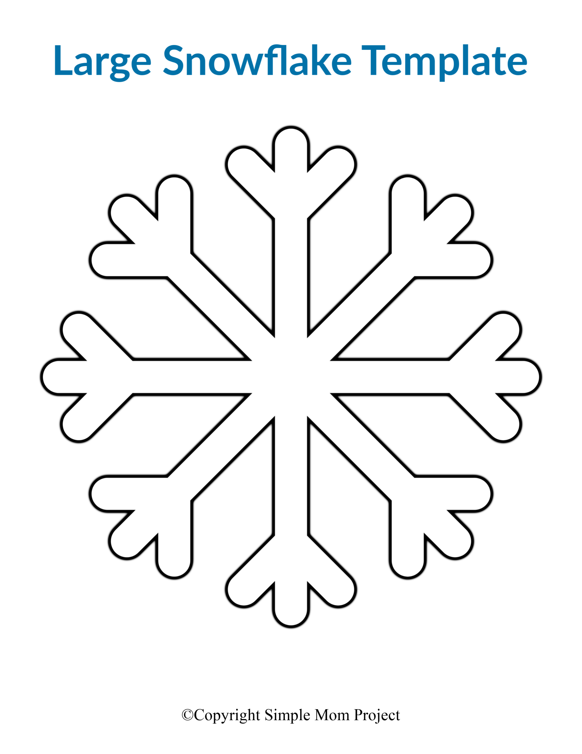 8 Free Printable Large Snowflake Templates - Simple Mom Project Regarding Blank Snowflake Template